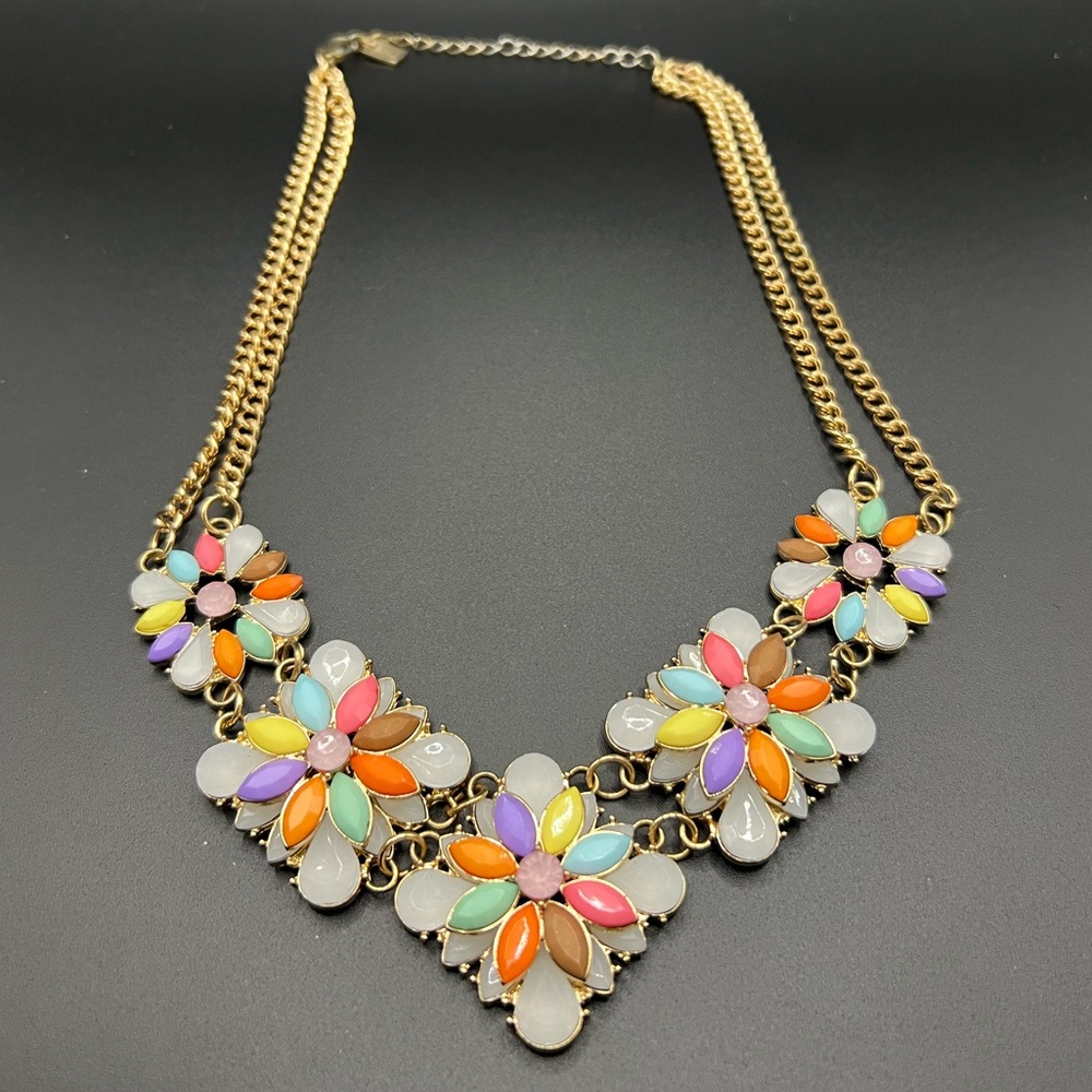 Multicolor Floral Statement Necklace